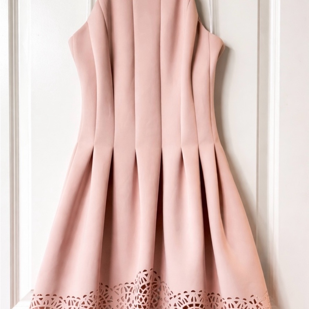 Vince Camuto Strapless Blush Pink Fit-and-Flare Dress